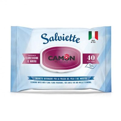 Camon Salviette 40 Μαντηλάκια Σκύλου για Καθαρισμό Σώματος με Χλωρεξιδίνη